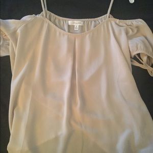 Tan shoulder top blouse